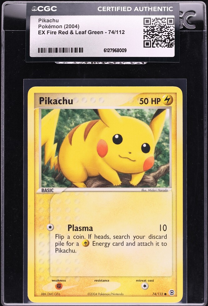 2004 Pokemon EX Fire Red & Leaf Green Pikachu #74 CGC AUTH