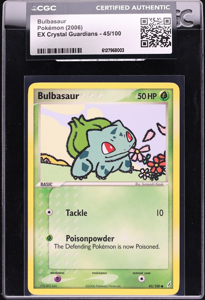 2006 Pokemon EX Crystal Guardians Bulbasaur #45 CGC AUTH