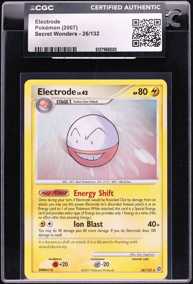 2007 Pokemon Diamond & Pearl Secret Wonders Electrode #26 CGC AUTH