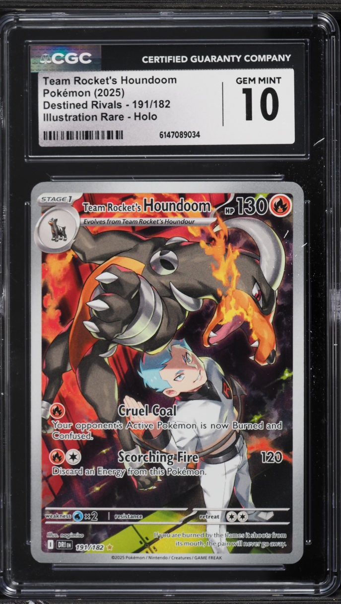2025 Pokemon Scarlet & Violet Destined Rivals IR Team Rocket's Houndoom #191 CGC 10 GEM MINT