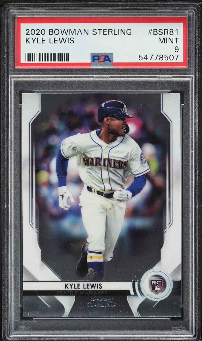 2020年新人王 Kyle Lewis RC Autograph Bowman 2020 Bowman Sterling Kyle Lewis ROOKIE #BSR-81 PSA 9 MINT on