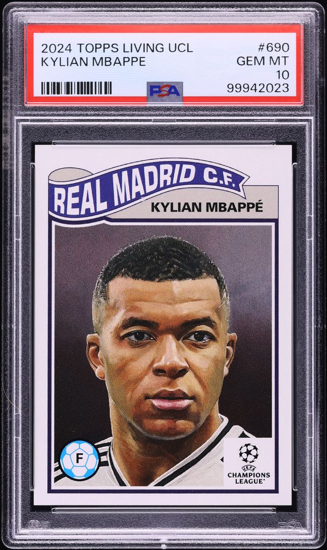 2024 Topps Living UEFA Champions League Kylian Mbappe #690 PSA 10 GEM MINT
