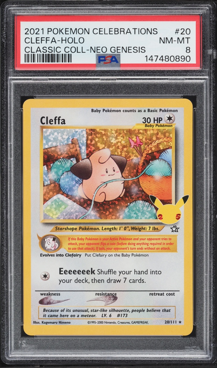 2021 Pokemon Sword & Shield Celebrations Classic Collection Holo Cleffa #20 PSA 8 NM-MT