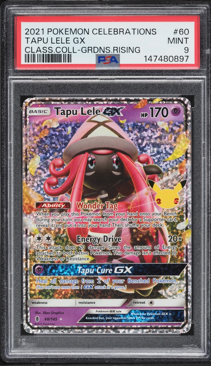 2021 Pokemon Sword & Shield Celebrations Classic Collection Holo Tapu Lele GX #60 PSA 9 MINT