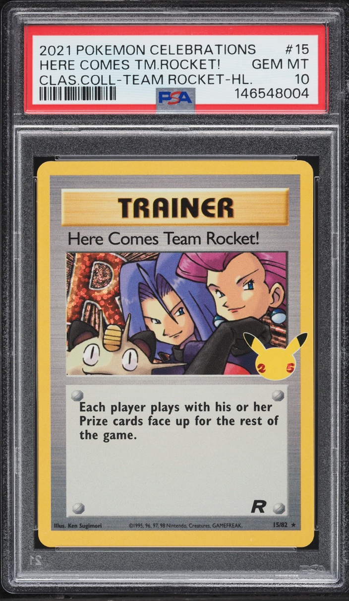 2021 Pokemon SWSH Celebrations Classic Collection Holo Here Comes Team Rocket! #15 PSA 10 GEM