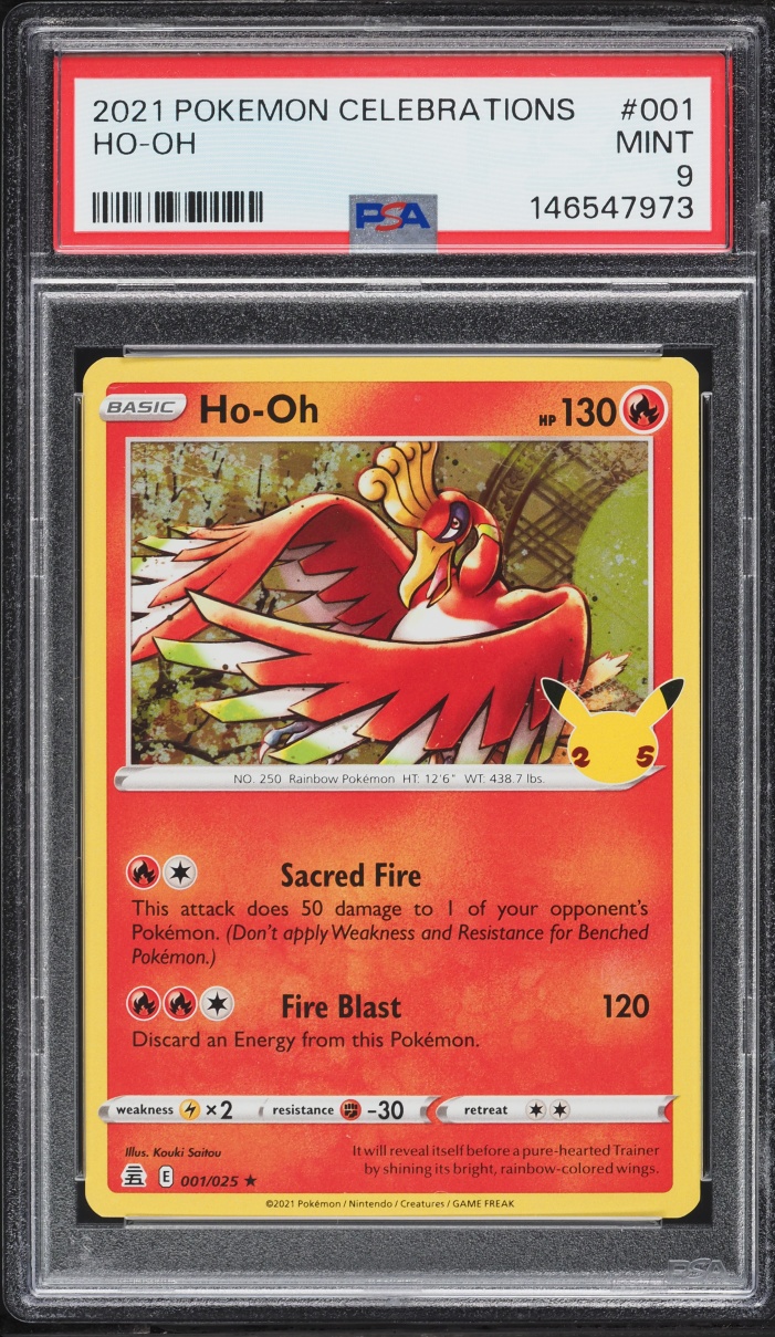 2021 Pokemon Sword & Shield Celebrations Ho-Oh #1 PSA 9 MINT