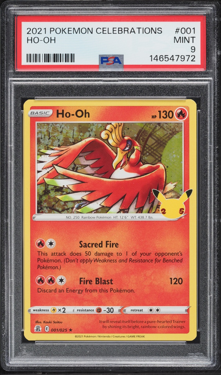 2021 Pokemon Sword & Shield Celebrations Ho-Oh #1 PSA 9 MINT