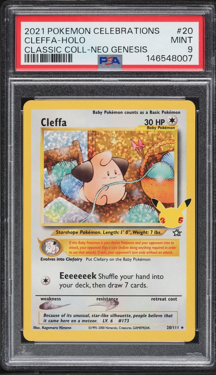 2021 Pokemon Sword & Shield Celebrations Classic Collection Holo Cleffa #20 PSA 9 MINT