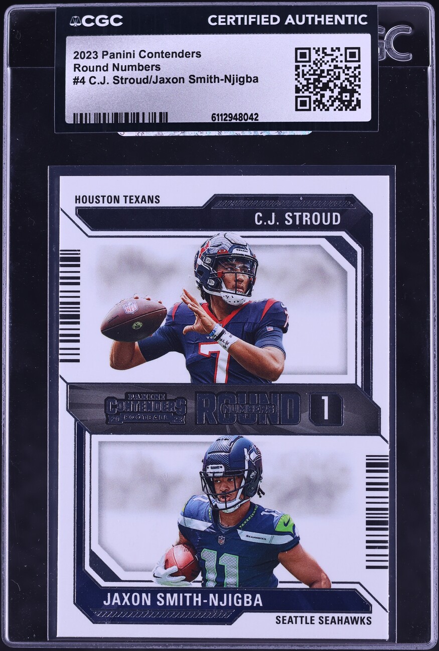 2023 Panini Contenders Round Numbers C.J. Stroud & Jaxon Smith-Njigba ROOKIE #4 CGC AUTH