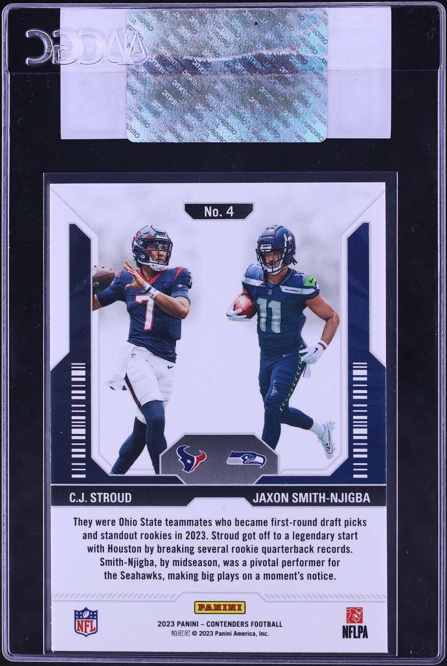 2023 Panini Contenders Round Numbers C.J. Stroud & Jaxon Smith-Njigba ROOKIE #4 CGC AUTH
