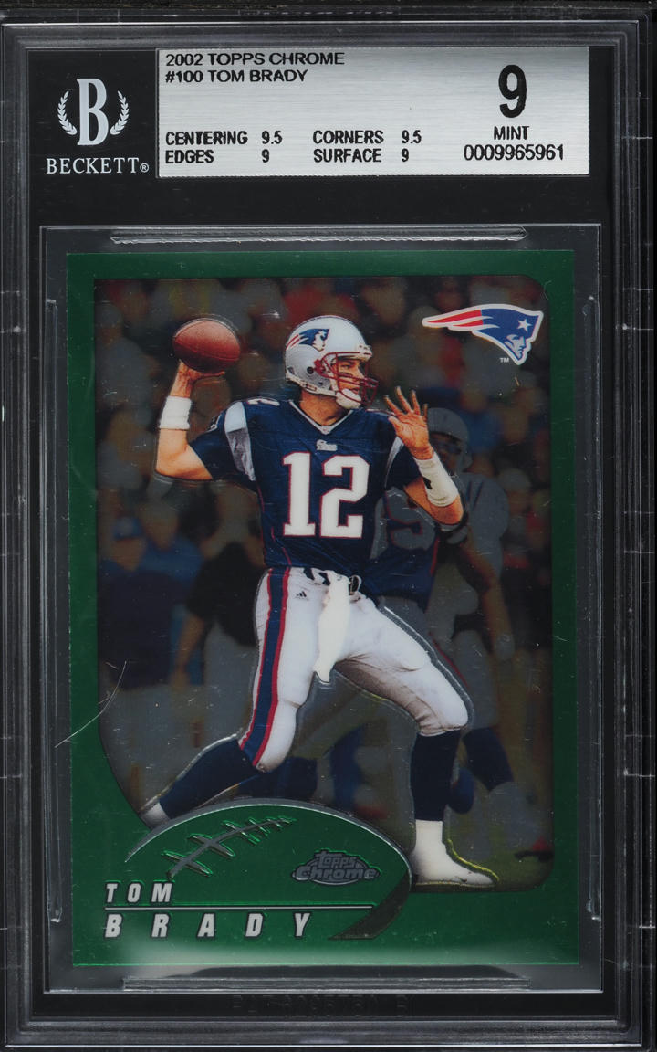 2002 Topps Chrome Tom Brady #100 BGS 9 MINT