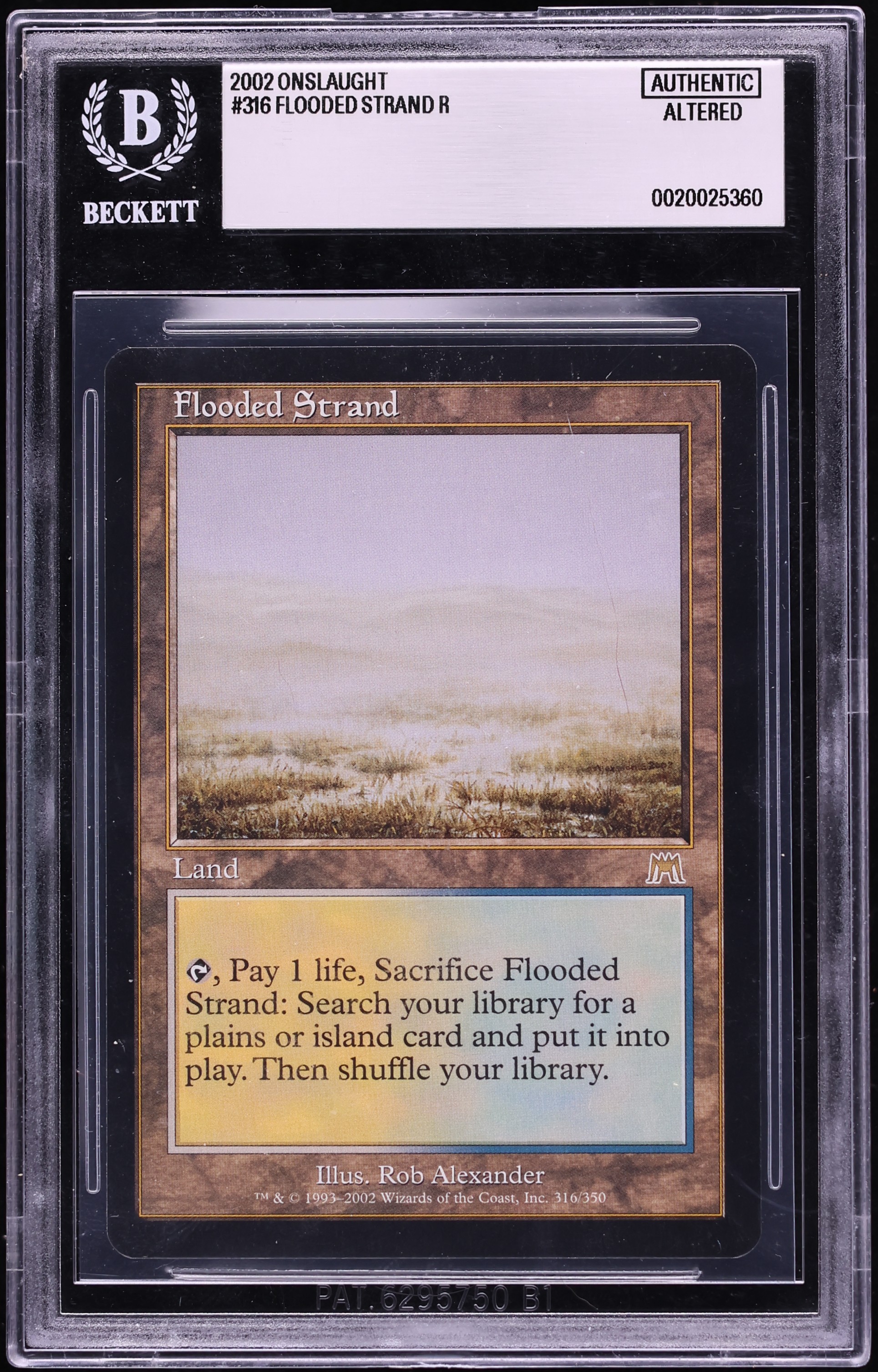 2002 Magic The Gathering MTG Onslaught Flooded Strand #316 BGS ALTERED AUTH