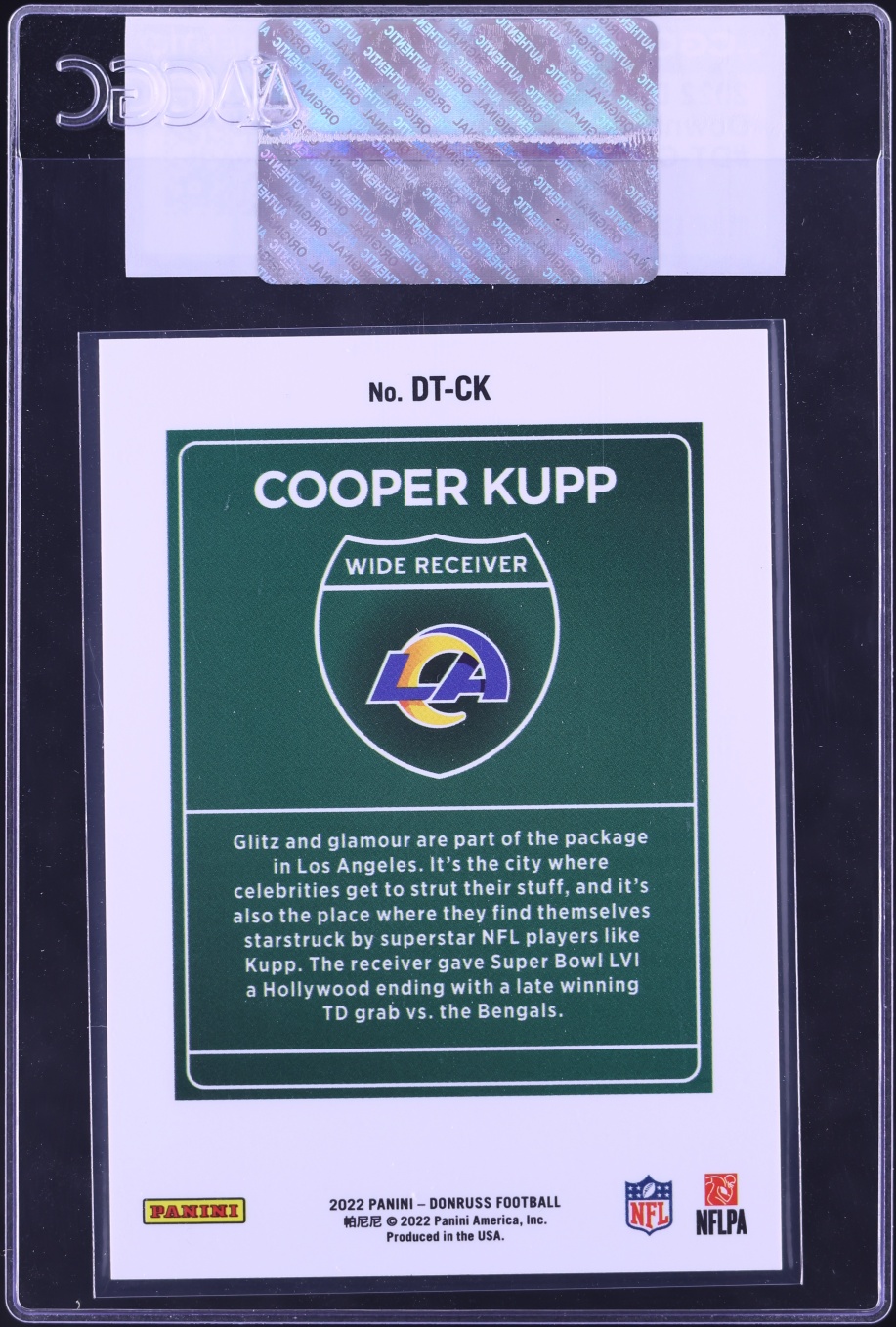 2022 Donruss Downtown Cooper Kupp #DT-CK CGC AUTH