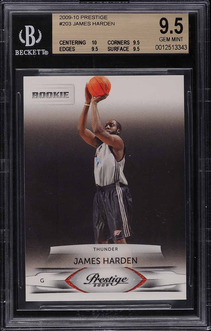2009 Panini Prestige James Harden ROOKIE #203 BGS 9.5 GEM MINT