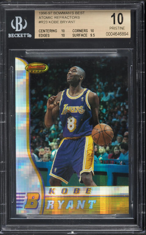 1996 Bowman's Best Atomic Refractor Kobe Bryant ROOKIE #R23 PSA 7