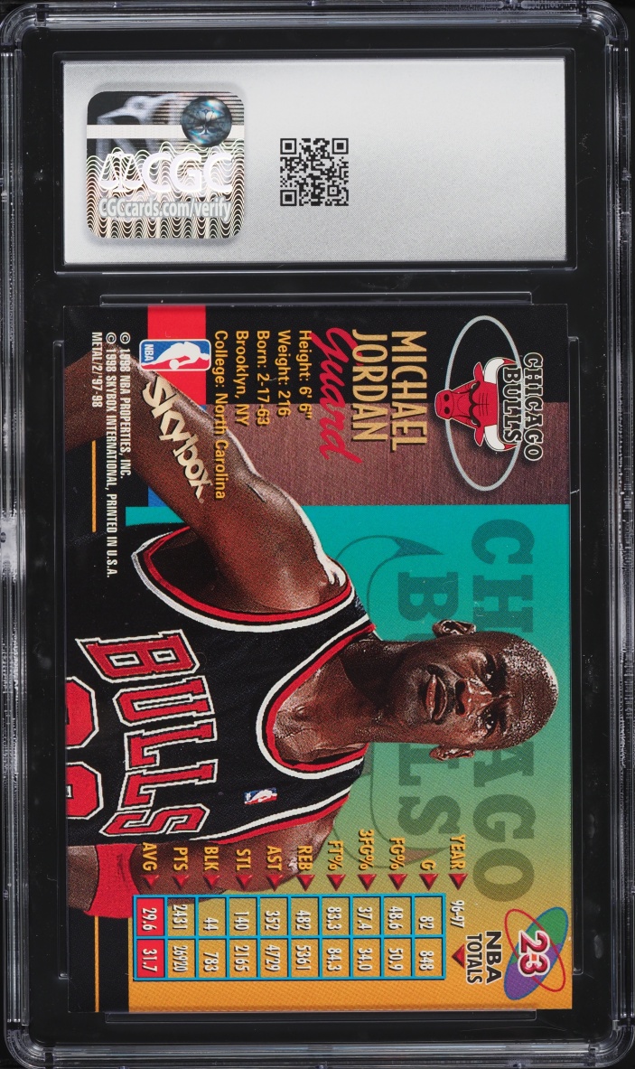1997 Metal Universe Championship Michael Jordan #23 CGC 9.5 MINT+