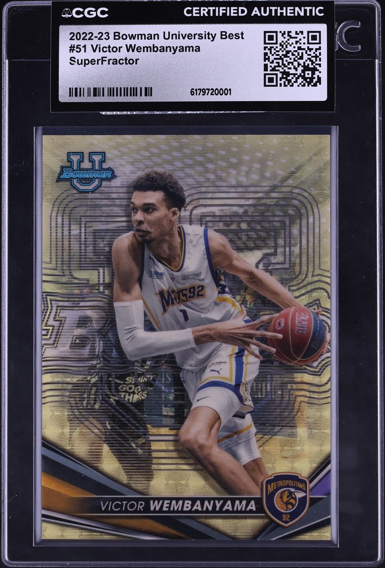 2022 Bowman University Best SuperFractor Victor Wembanyama ROOKIE 1/1 #51 CGC AUTH