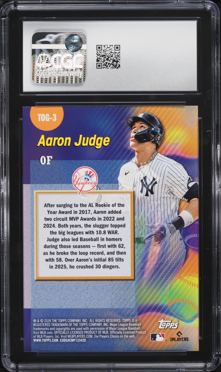 2026 Topps Titans Of The Game Aaron Judge #TOG-3 CGC 9.5 MINT+