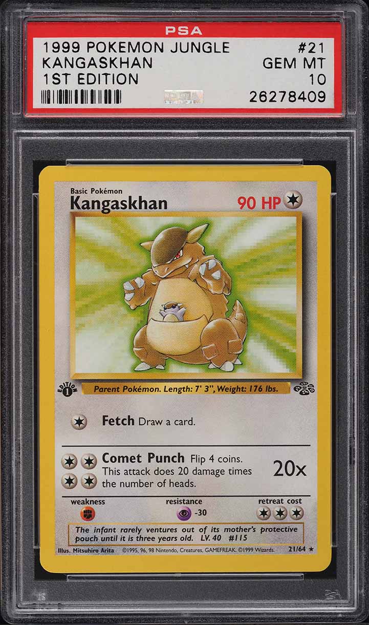 1999 Pokemon Jungle 1st Edition Kangaskhan #21 PSA 10 GEM MINT