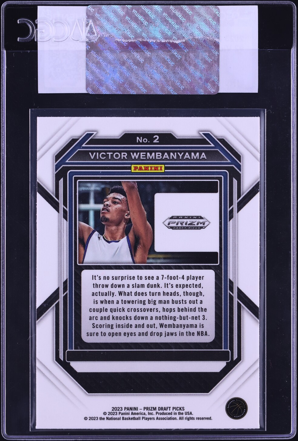 2023 Panini Prizm Draft Picks Victor Wembanyama ROOKIE #2 CGC AUTH