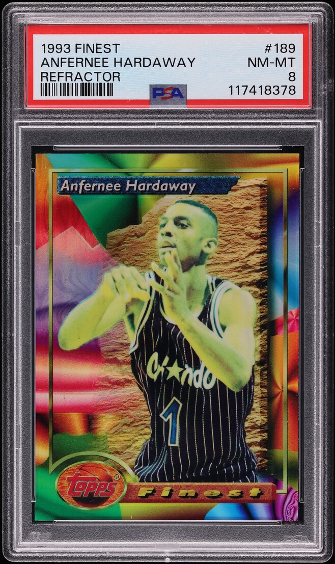 1993 Finest Refractor Anfernee Hardaway ROOKIE #189 PSA 8 NM-MT