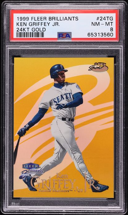 1999 Fleer Brilliants 24kt Gold Ken Griffey Jr. 1/24 #24TG PSA 8 NM-MT