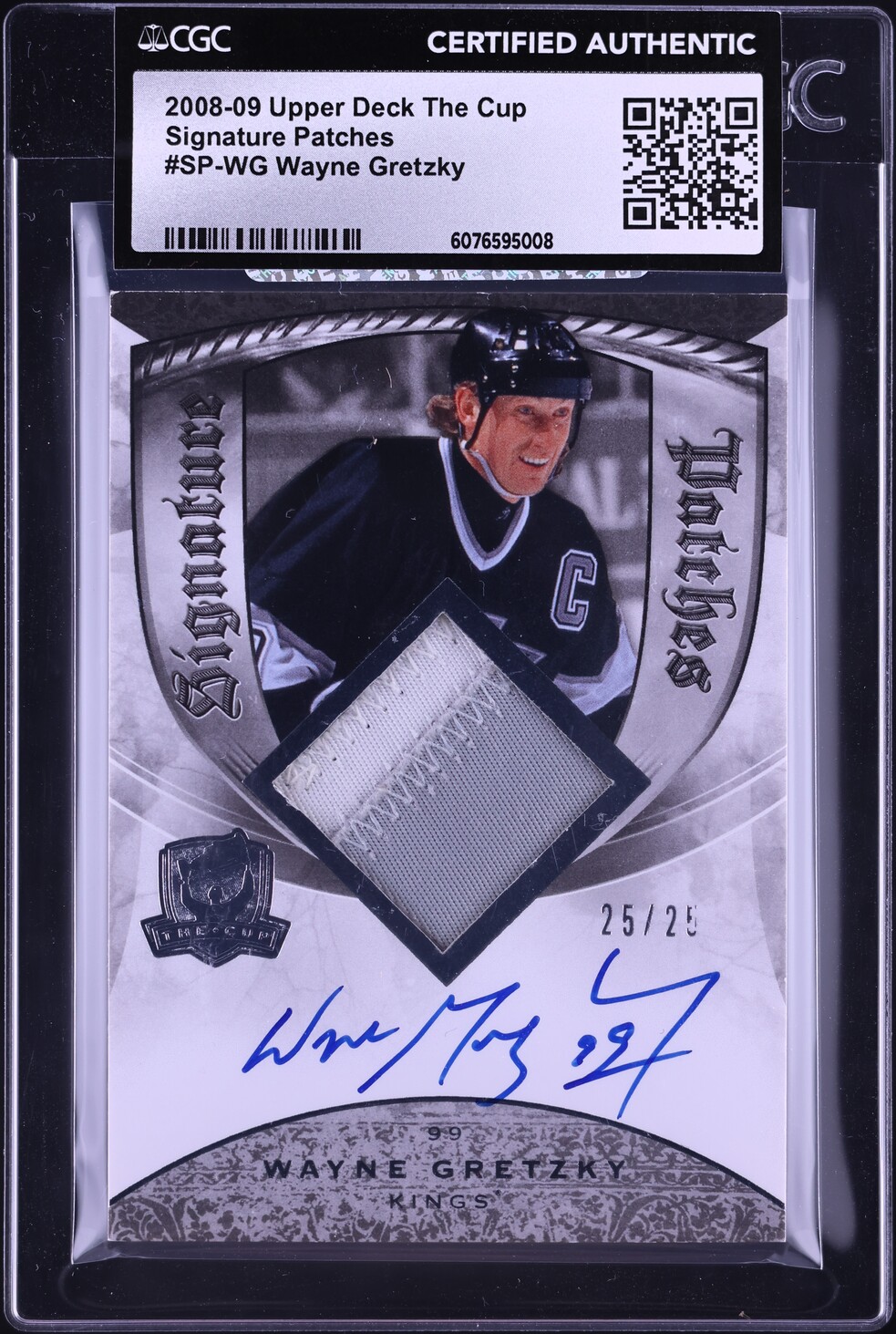 2008 Upper Deck The Cup Wayne Gretzky PATCH AUTO 25/25 #SP-WG CGC AUTH