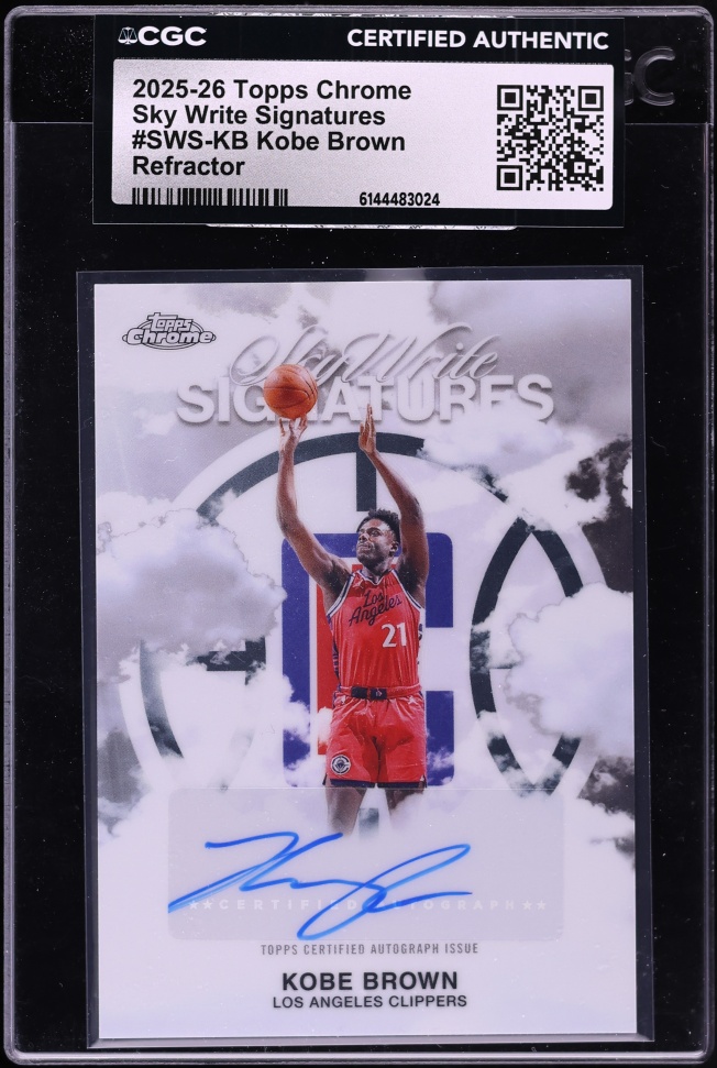 2025 Topps Chrome Sky Write Signatures Refractor Kobe Brown AUTO #SWS-KB CGC AUTH