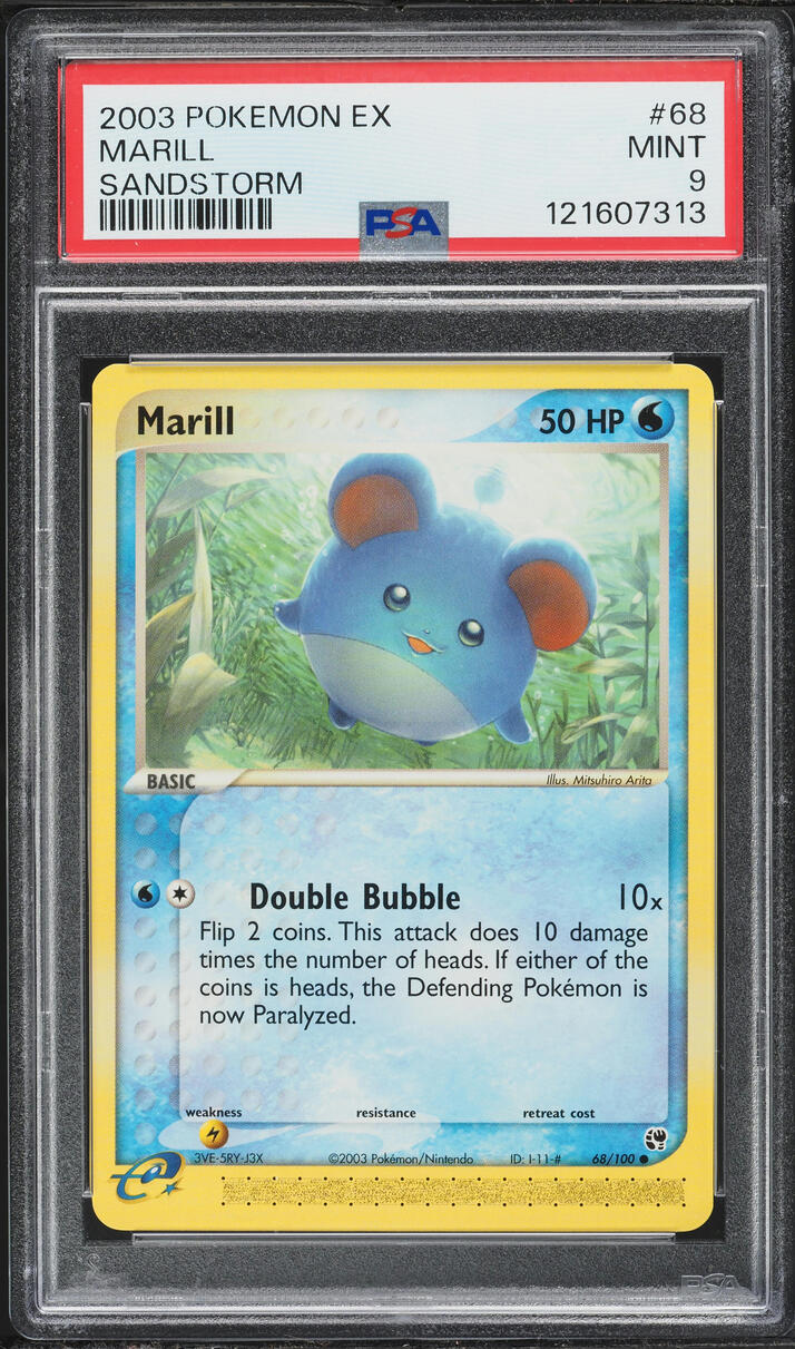 2003 Pokemon EX Sandstorm Marill #68 PSA 9 MINT