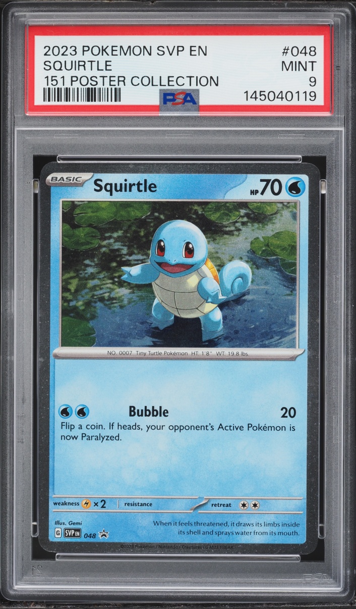 2023 Pokemon Scarlet & Violet Promo 151 Poster Collection Squirtle #48 PSA 9 MINT