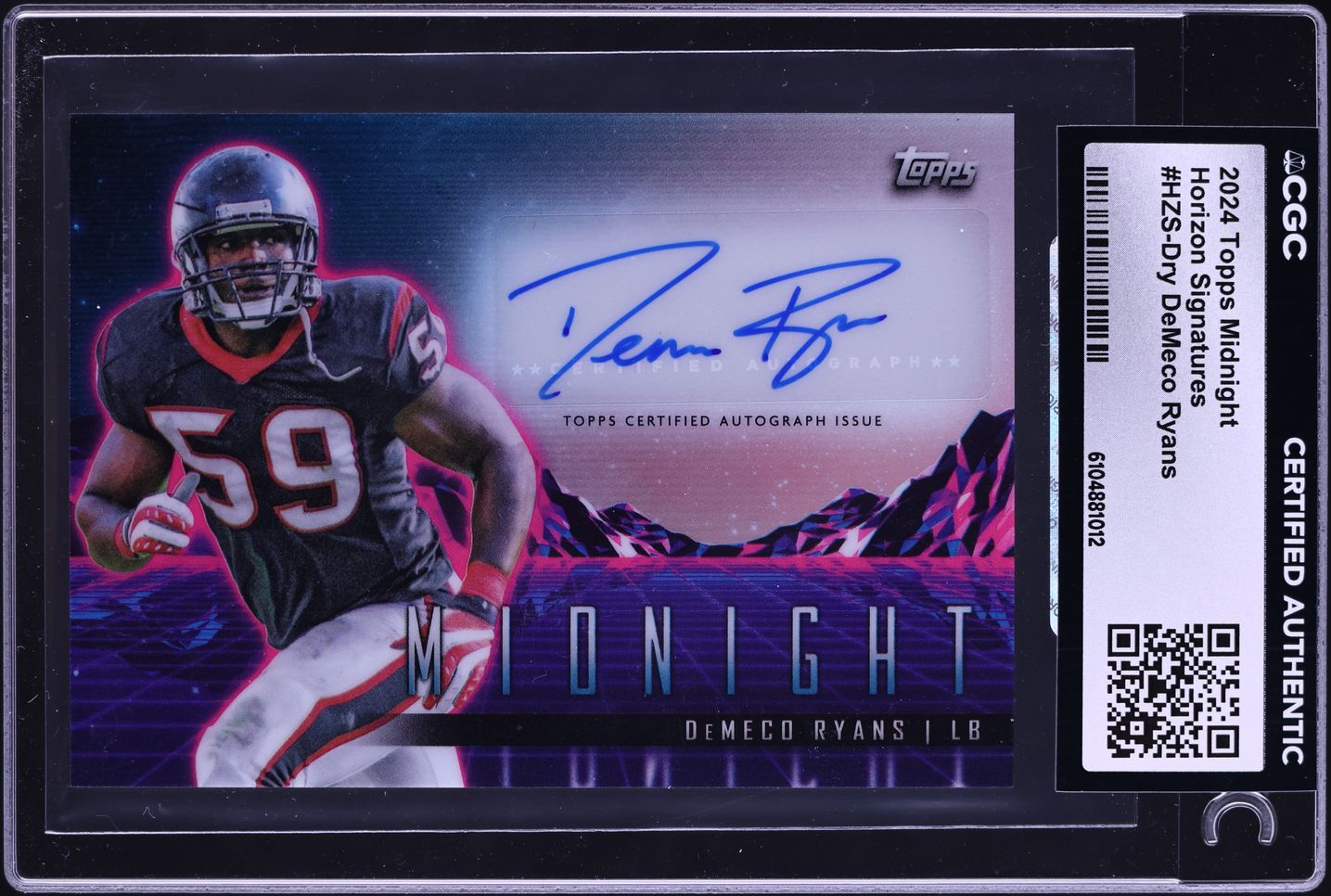 2024 Topps Midnight Horizon DeMeco Ryans AUTO #HZS-Dry CGC AUTH