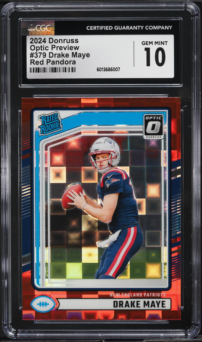 2024 Donruss Optic Preview Red Pandora Drake Maye ROOKIE #379 CGC 10 GEM MINT