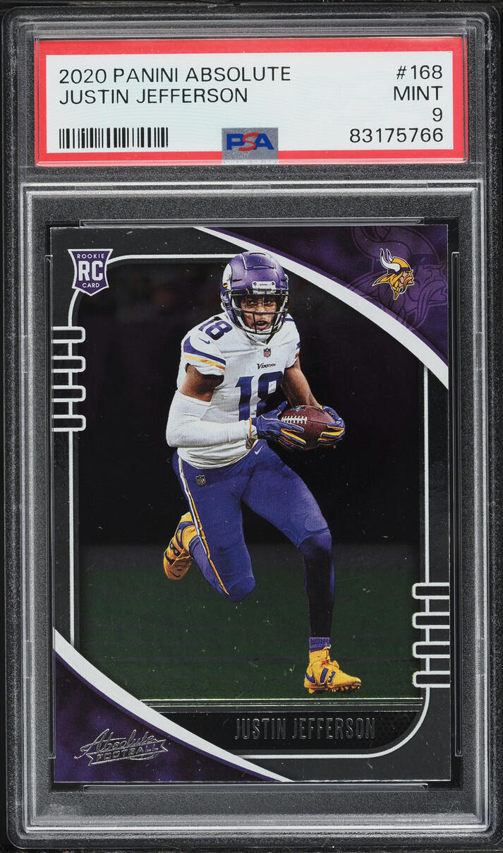 2020 Absolute Football Justin Jefferson ROOKIE #168 PSA 9 MINT