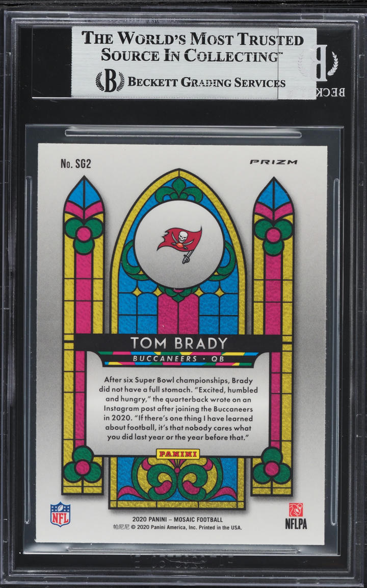 2020 Panini Mosaic Stained Glass Tom Brady #SG2 BGS 8 NM-MT