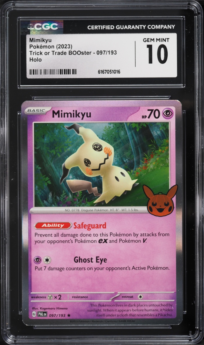 2023 Pokemon Scarlet & Violet Paldea Evolved Trick Or Trade BOOster Holo Mimikyu #97 CGC 10 GEM