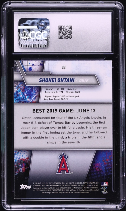 2019 Bowman's Best Shohei Ohtani #33 CGC 10 GEM MINT