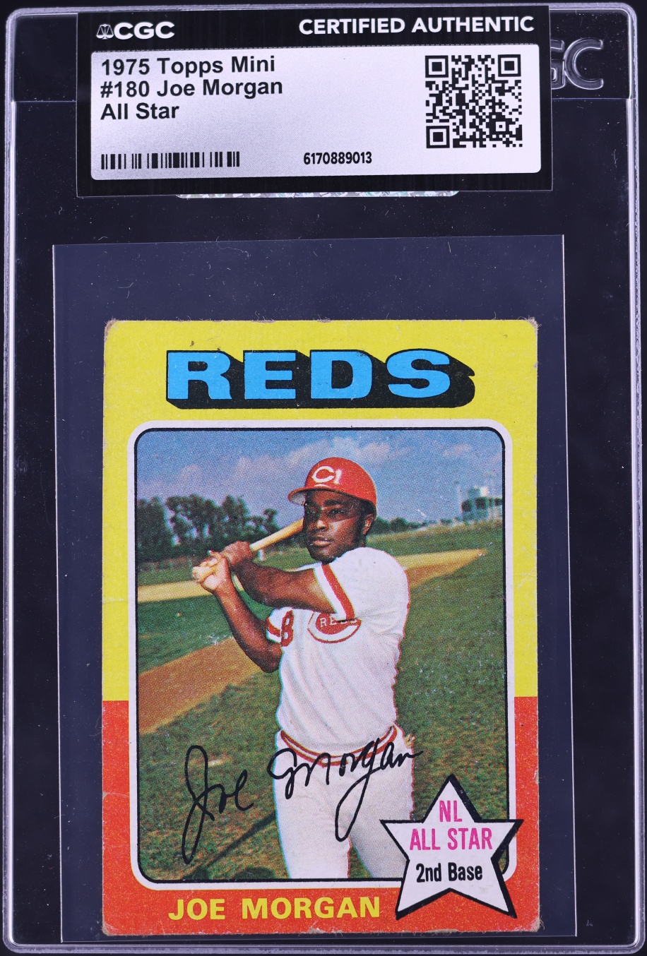 1975 Topps Mini Joe Morgan #180 CGC AUTH