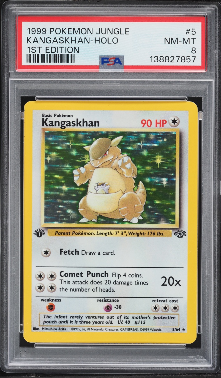 1999 Pokemon Jungle 1st Edition Holo Kangaskhan #5 PSA 8 NM-MT