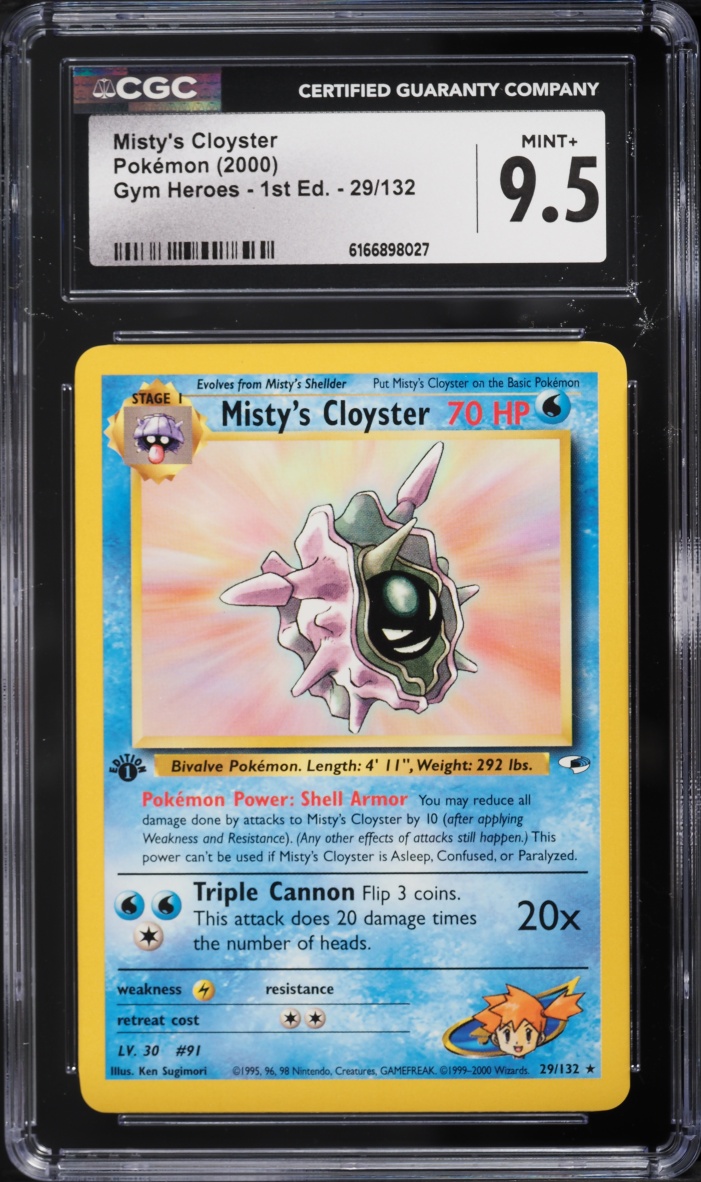 2000 Pokemon Gym Heroes 1st Edition Misty's Cloyster #29 CGC 9.5 MINT+
