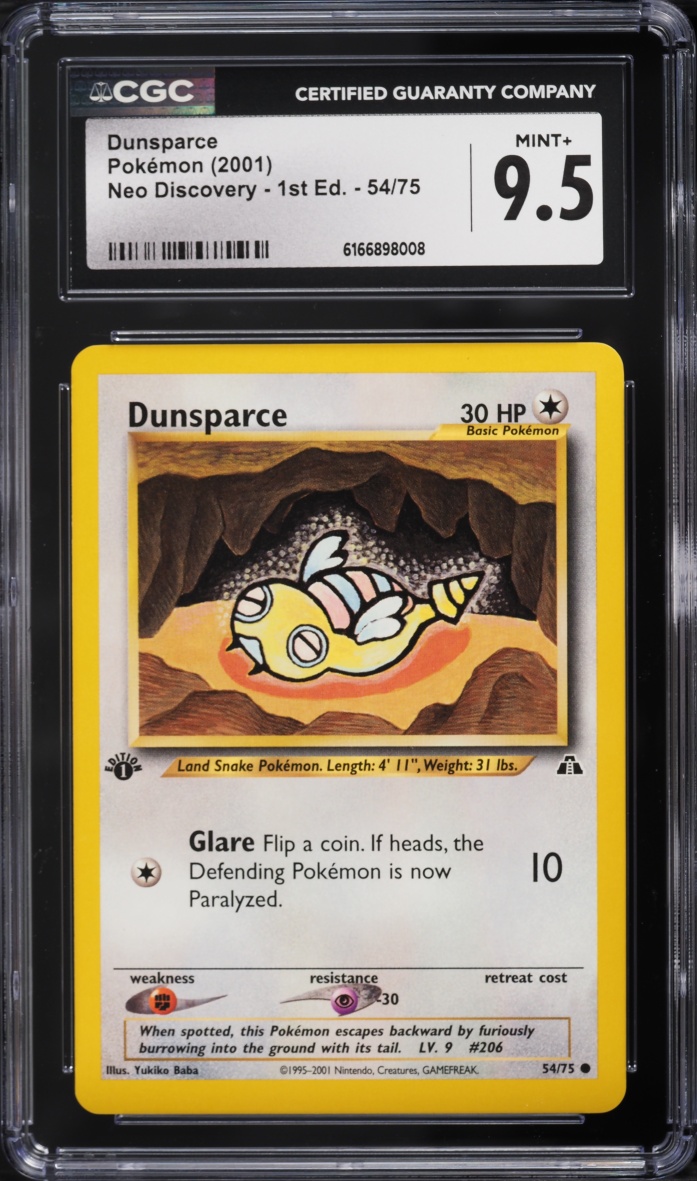 2001 Pokemon Neo Discovery 1st Edition Dunsparce #54 CGC 9.5 MINT+