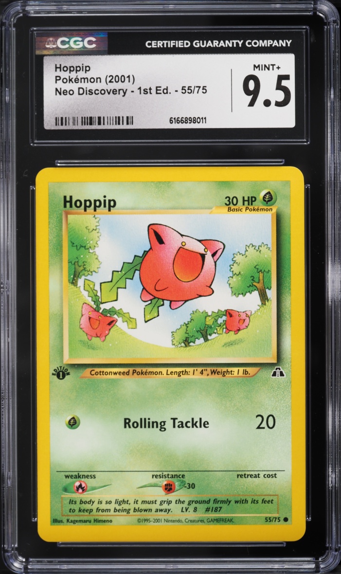 2001 Pokemon Neo Discovery 1st Edition Hoppip #55 CGC 9.5 MINT+