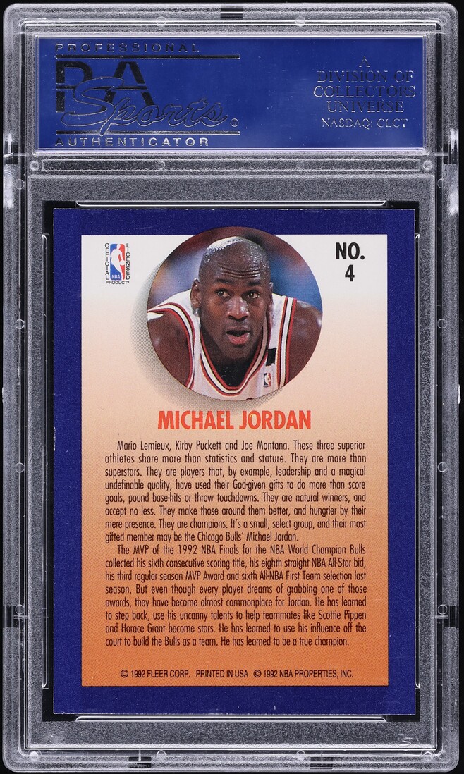 1992 Fleer Team Leader Michael Jordan #4 PSA 10 GEM MINT