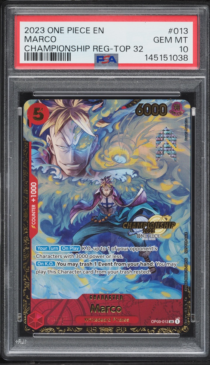 2023 One Piece Promo Championship Top 32 Marco #OP03-013 PSA 10 GEM MINT