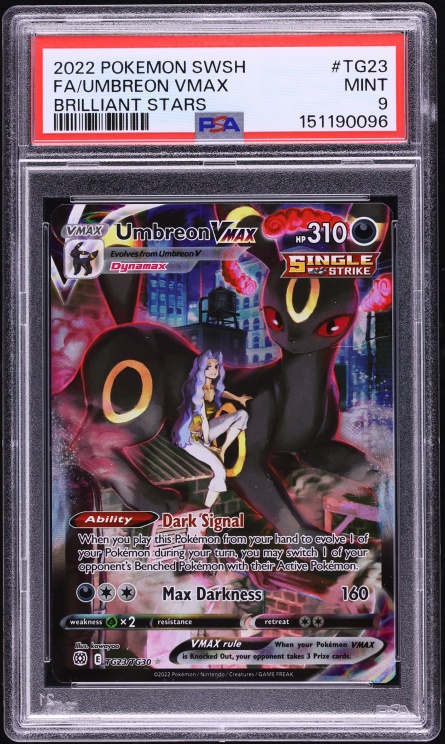 2022 Pokemon Sword & Shield Brilliant Stars CHR Umbreon VMAX #TG23 PSA 9 MINT