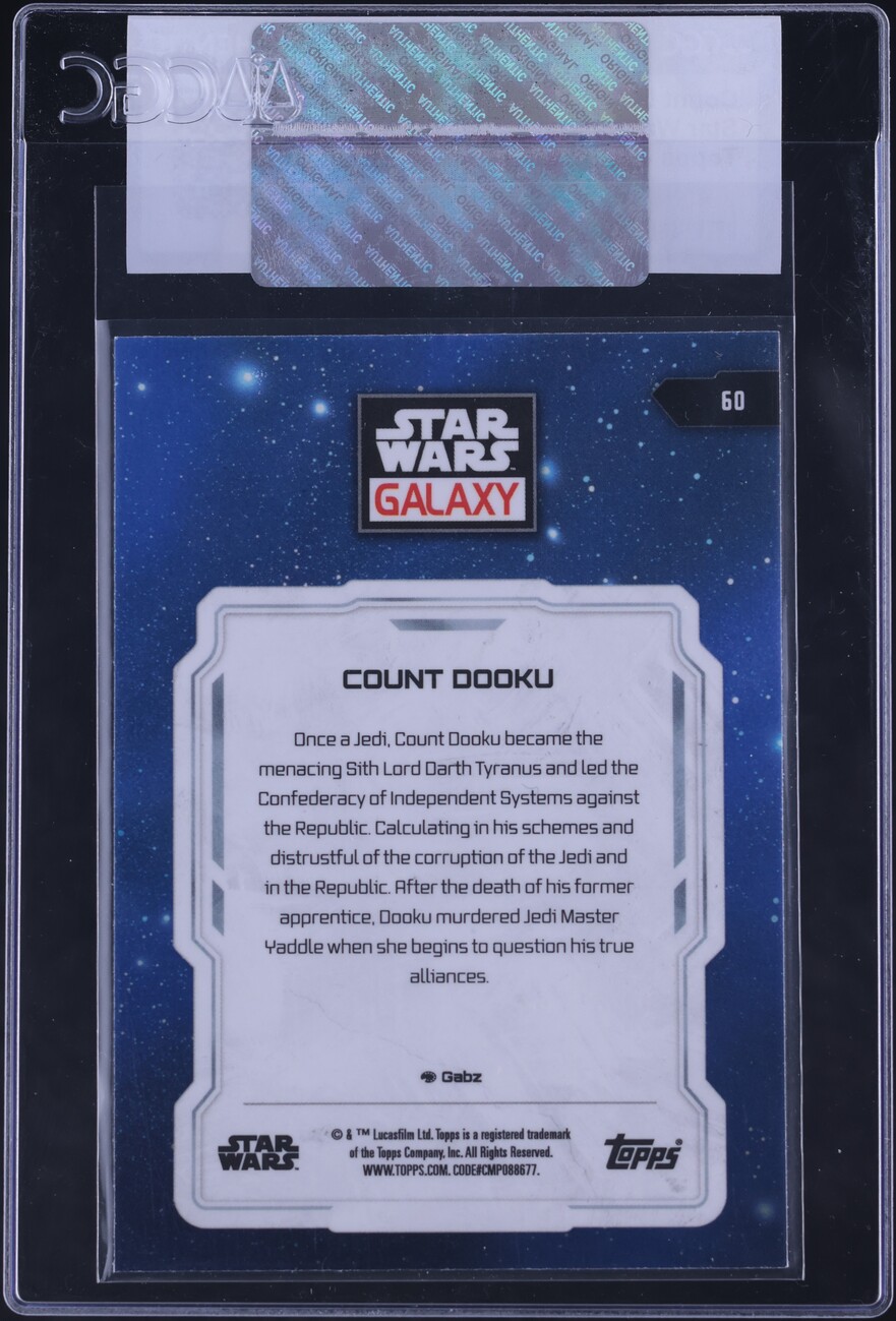 2024 Topps Chrome Star Wars Galaxy Count Dooku 60 CGC AUTH on Fanatics