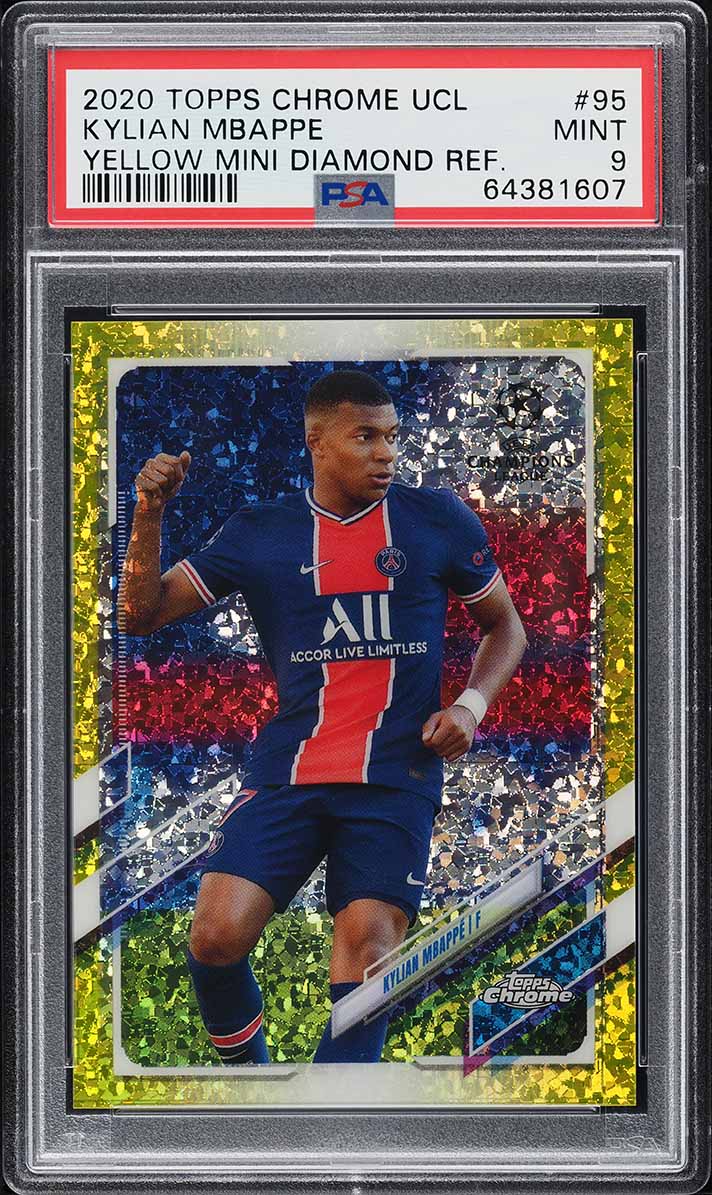 2023 Topps Chrome UEFA Pink Geometric Refractor #21 Kylian Mbappe