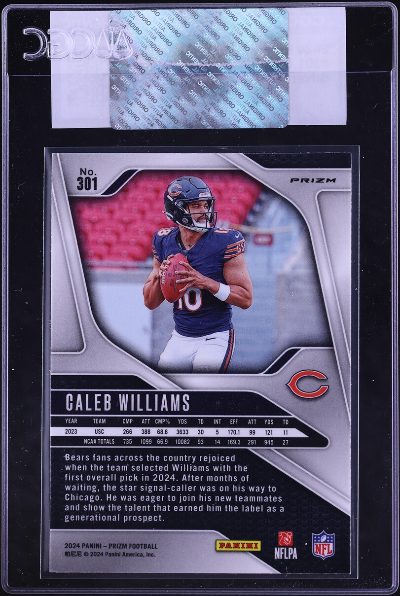 2024 Panini Prizm Silver Caleb Williams ROOKIE #301 CGC AUTH