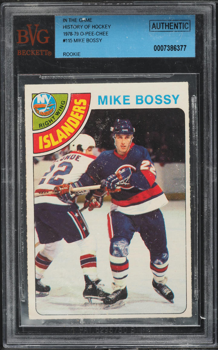 1978 O-Pee-Chee Hockey Mike Bossy ROOKIE #115 BVG AUTH