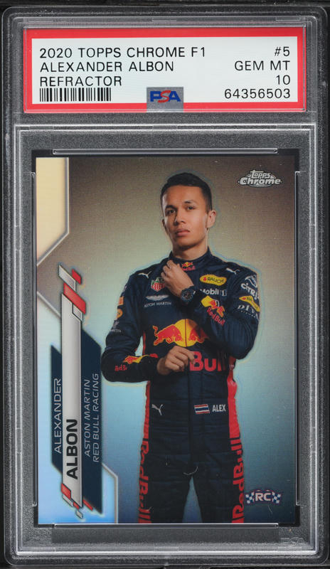 2020 Topps Chrome F1 Refractor Alexander Albon ROOKIE #5 PSA 10