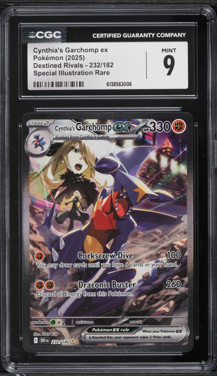2025 Pokemon Scarlet & Violet Destined Rivals SIR Cynthia's Garchomp EX #232 CGC 9 MINT